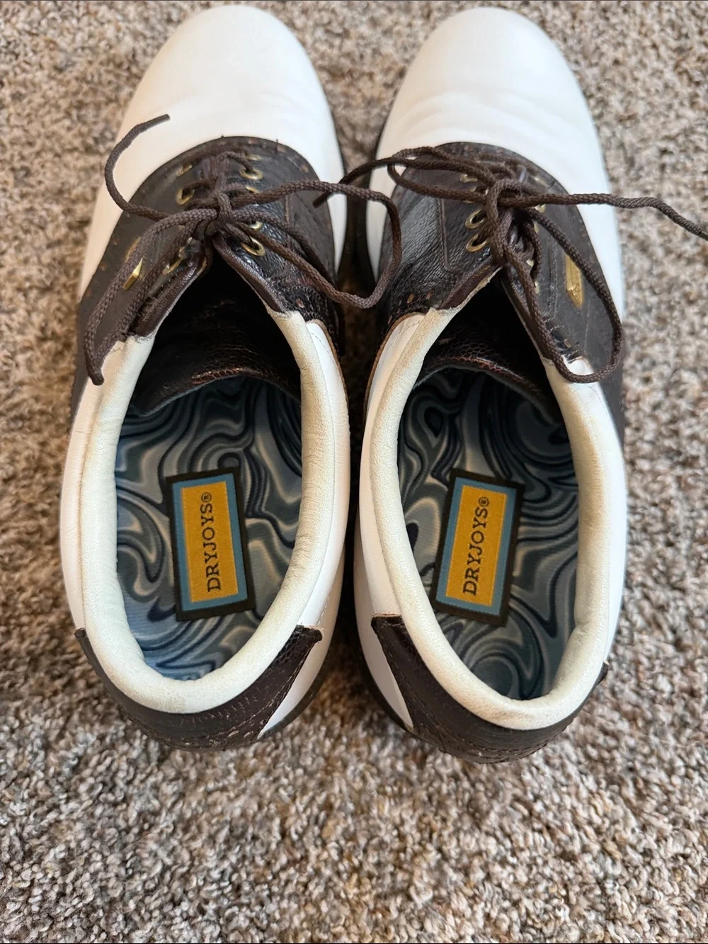 FootJoy White and Brown Men's Leather Golf Oxfords